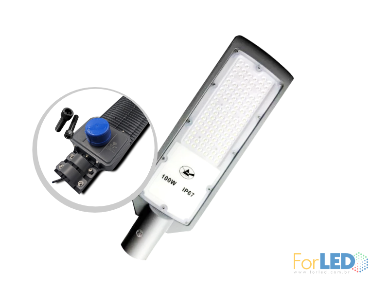Luminária Pública LED SMD Ip67 100w com Base e Relé - 6500k - Branco Frio | ForLED | Imagem Principal