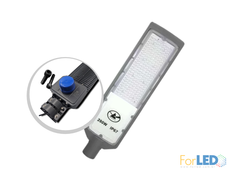 Luminária Pública LED SMD Ip67 200w com Base e Relé - 6500k - Branco Frio | ForLED | Imagem Principal